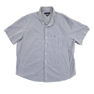 Vacation Wear Beach Wear Men Size XXL Striped Short Sleeve Button Up Crown & Ivy